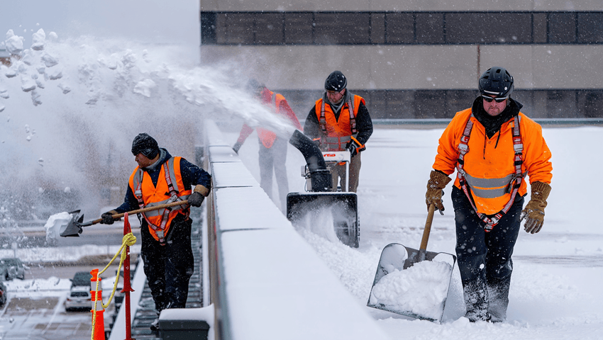 removing snow from roof