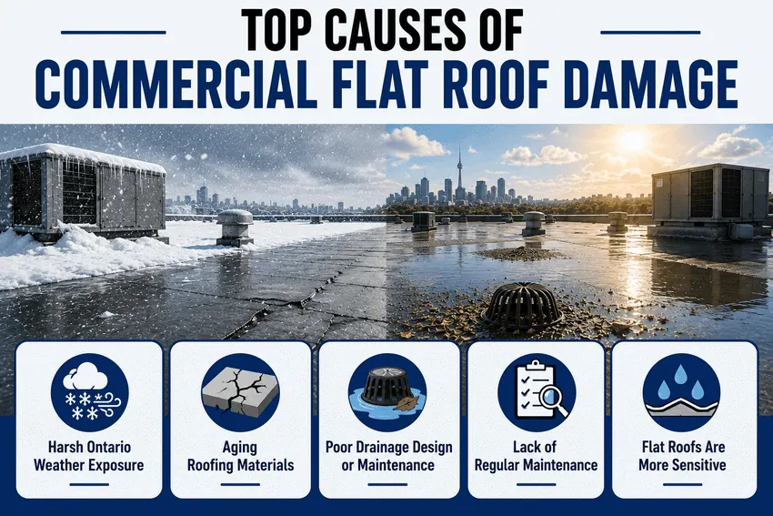 Common causes of flat roof problems